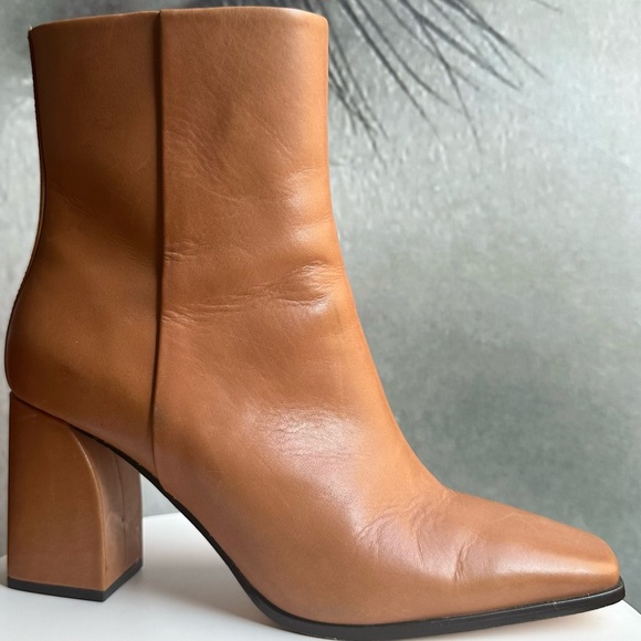 🌸PAIGE🌸 Farah Square Toe Bootie In Cognac Boots Size:10 - Picture 5 of 16